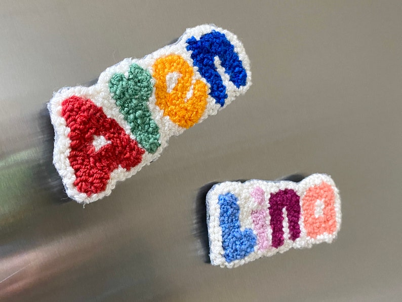 Personalized Punch Needle Name Custom Name Fridge Etsy