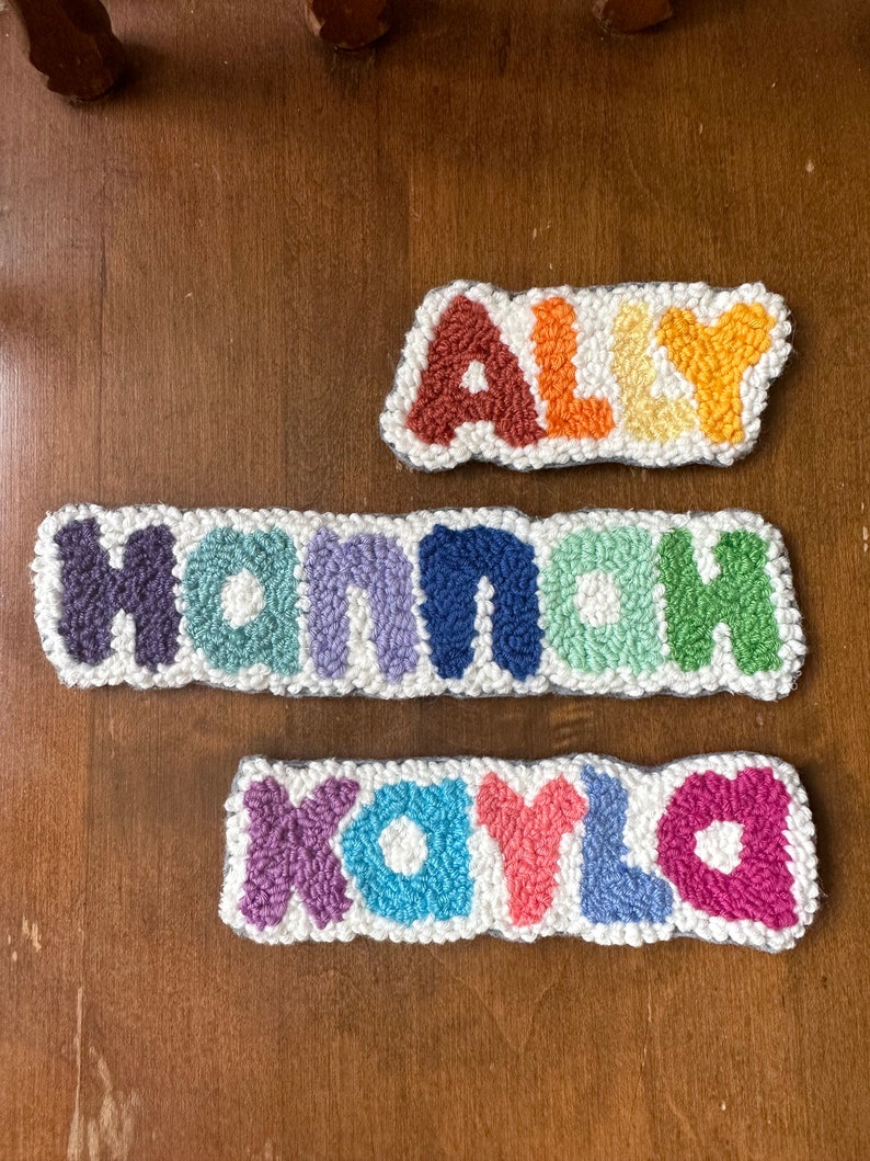 Aly Letters Personalized Punch Needle Name Magnet, Custom Name Fridge Magnet ...
