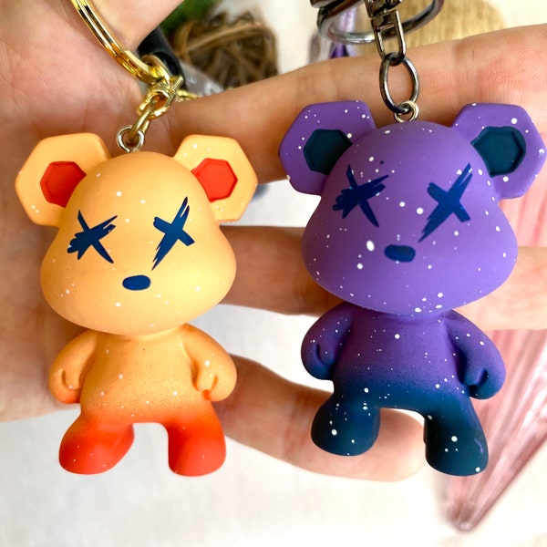 Teddy Bear Keychain Cute Toy Kawaii Anime Keychain Wristlet, Unique Colorful Vintage Gifts, Cool Bag Charm, Party Favor