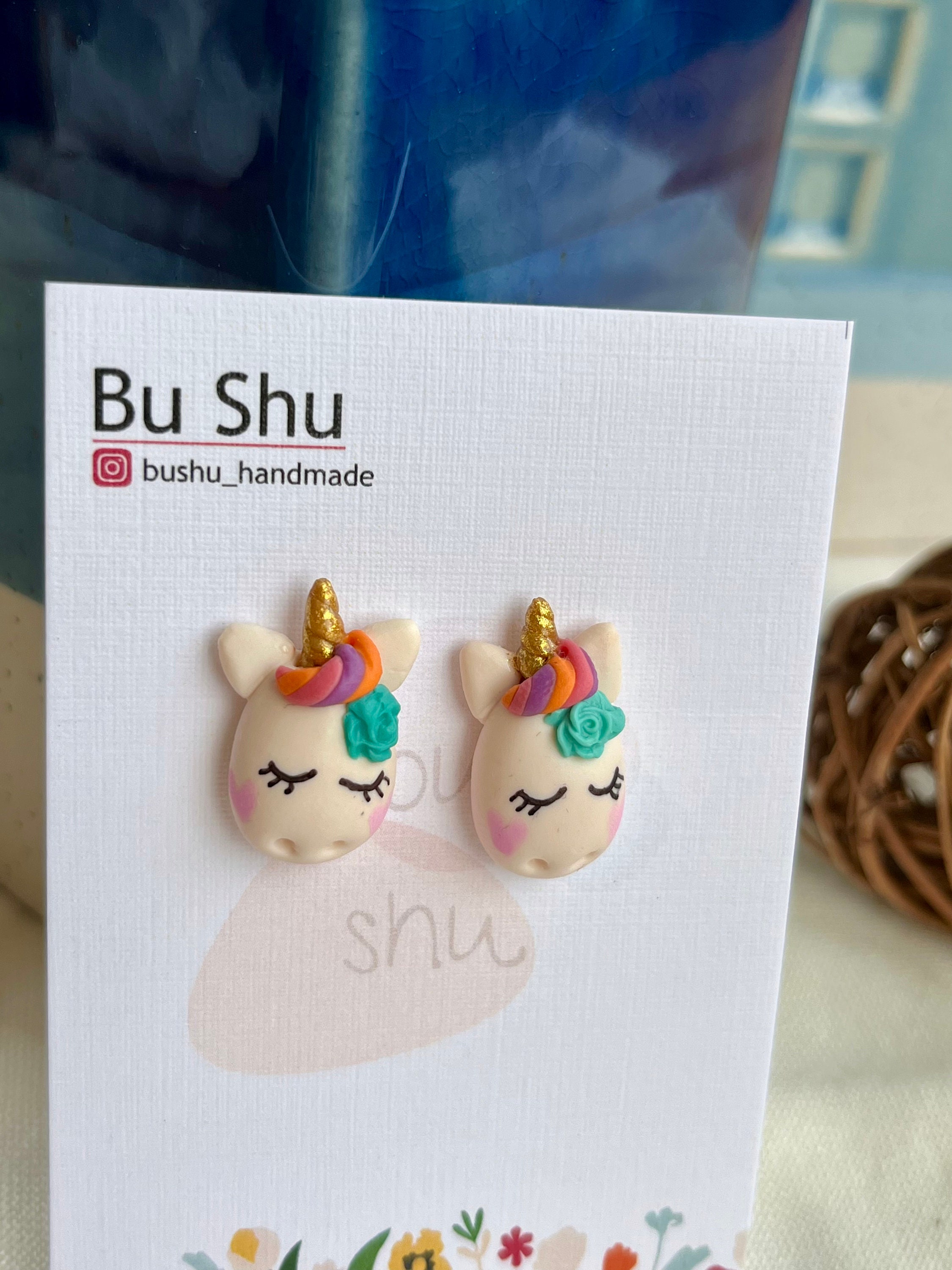 Unicorn 2025 clay earrings