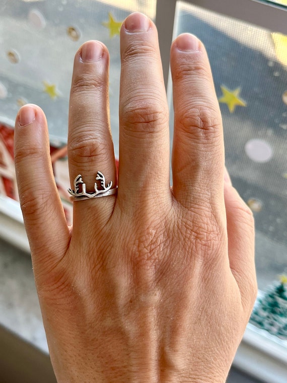 Buy Antler Ring Deer Horn Adjustable Moose Horn Ring Dainty Silver Jewelry Wrap Ring Gifts Women Online in India Etsy