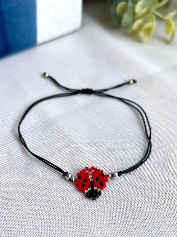 Ladybug Bracelet, Fidget Miyuki Beaded Bracelets, Miraculous