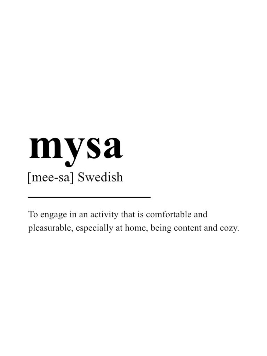 Mysa Definition Print Mysa Wall Art Definition Print Etsy