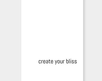 Word Art Poster - Modern Wall Art - Create Your Bliss