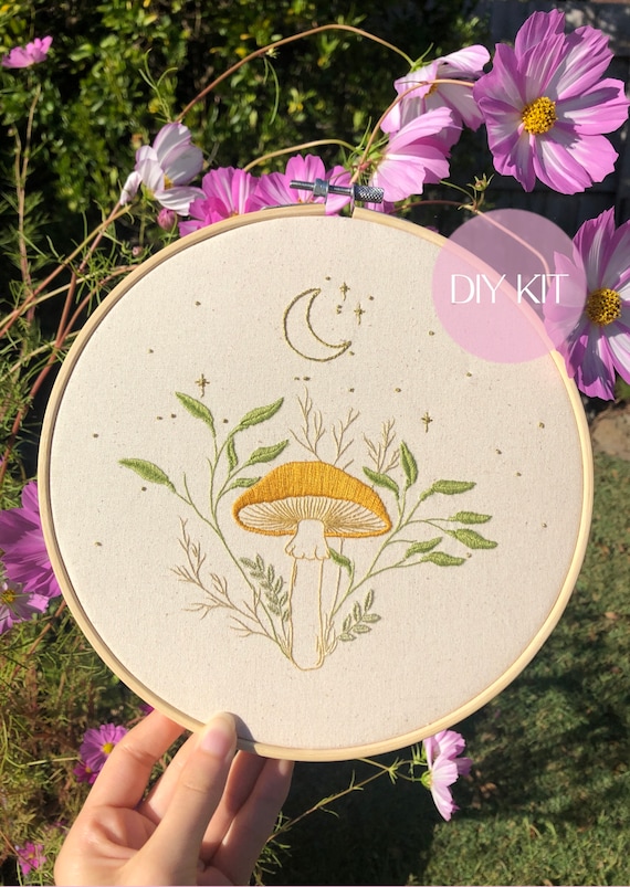 Magical Mushroom Embroidery Kit DIY Kit Embroidery Kit Paint With