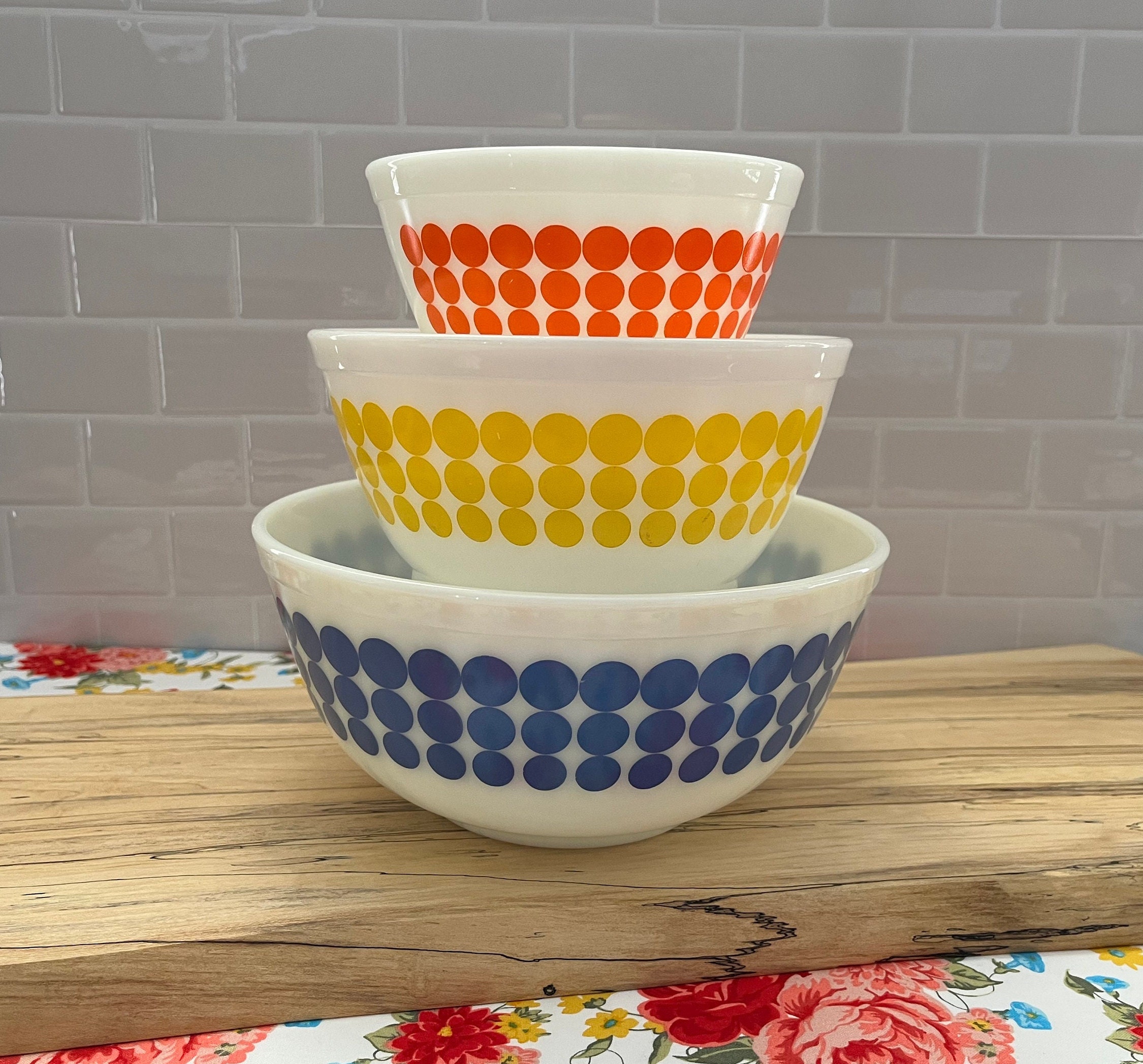 Vintage Pyrex Dot Mixing Bowls Set of 3 Nesting Etsy Singapore