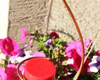 Copper Hummingbird Feeder that's Bee & Wasp Proof - Small and Super Easy-to-Clean Nectar Tank