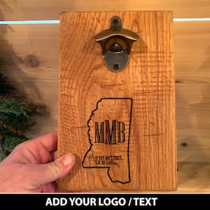 Personalized Wooden Bottle Opener, Wall Mount, Custom Bottle Opener, Groomsman Gift, Best Man Gift, Engraved Bottle Opener, Gift for Husband