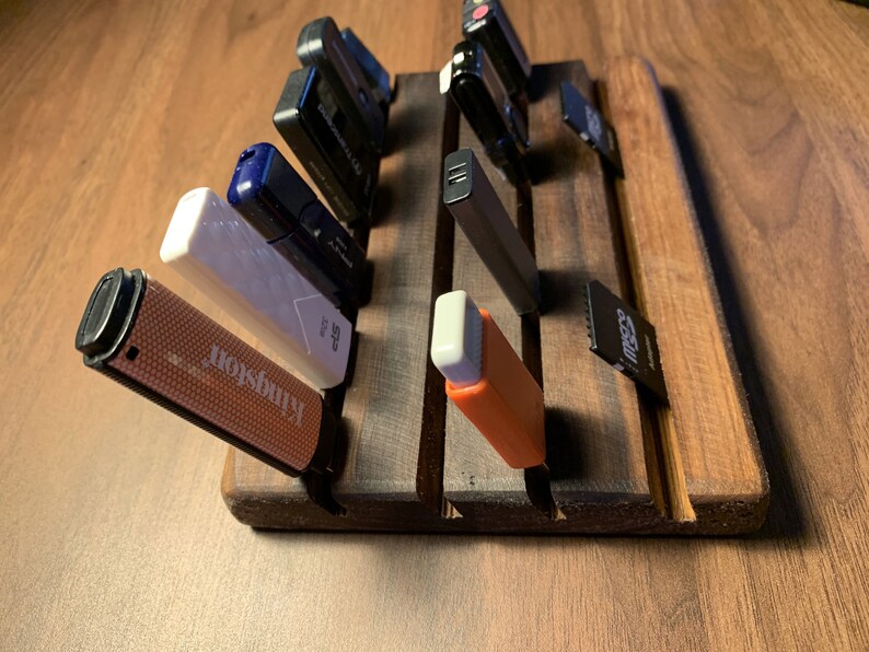 Walnut SD Card Holder Desktop Display for 25 Memory Cards & Etsy