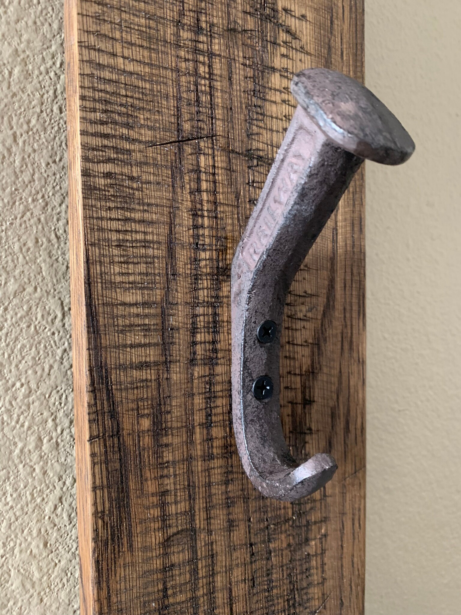 Rustic Reclaimed Wooden Wall Rack for Backpacks & Sports Bags ...