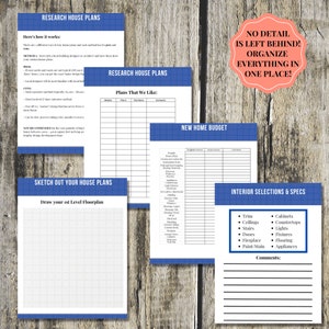 Printable New Home Construction Planner - Digital Organization Binder ...