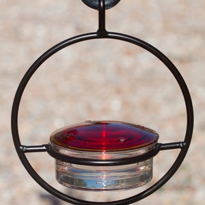 Hummingbird Feeder - Beautiful Small Bee & Wasp Proof - Made of Glass and Metal - Attracts Hummers Like Crazy!