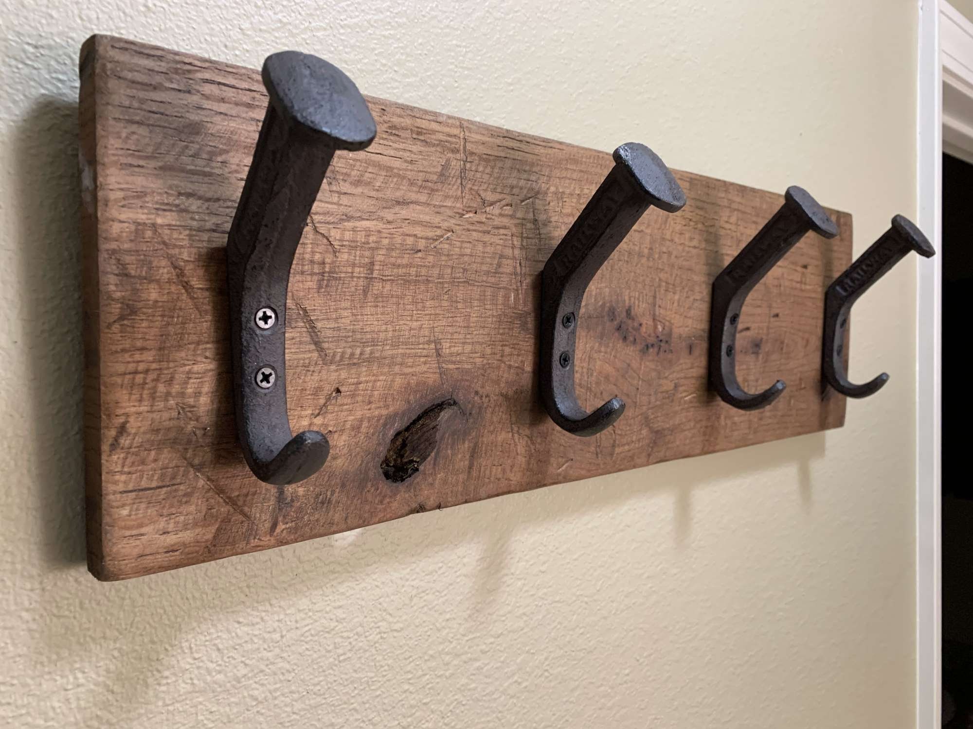 DRAKESTONE 24x9.5 Mid-Century Coat Rack w/ 5 Wooden Hooks Black