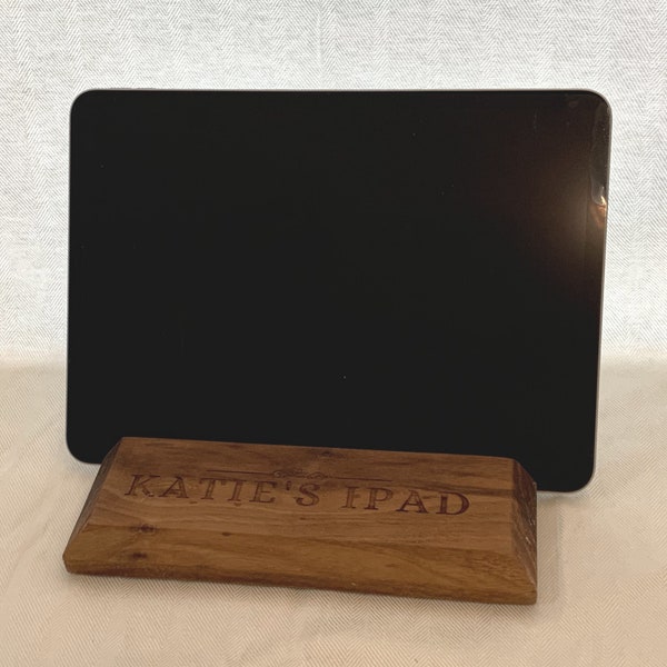 Personalized iPad / Tablet Holder & Stand - Handmade from Walnut - Gift for Mom, Dad, Husband, Wife, or Friend