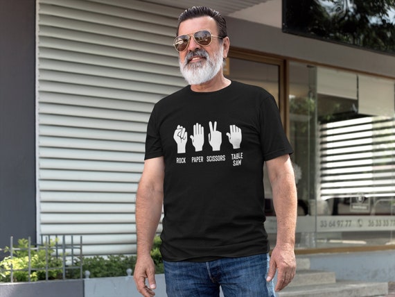 Carpenter Gifts Rock Paper Scissors Table Saw T-Shirt Funny Carpenter Gifts Rock Paper Scissors Table Saw T-Shirt Funny