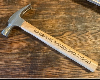 Personalized Engraved Hammer, Gift for Him, Gift from Daughter, Gift for Dad, Personalized Tools, Gift for Husband, Woodworker Gift