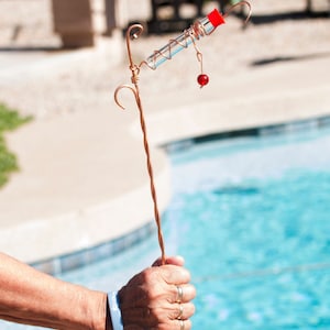 Hummingbird Wand Feeder that&#39;s Hand Held - Beautiful All Copper Nectar Feeder for Hummingbirds