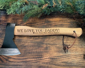 Custom Engraved Axe, Personalized Hatchet, Groomsmen Gift, Best Man Gift, Gift for Dad, Gift from Daughter, Custom Hunting Ax, Handmade Gift