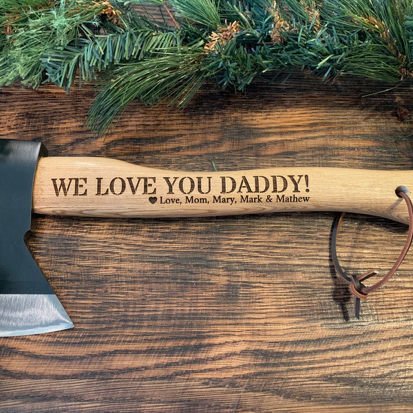 Custom Engraved Axe, Personalized Hatchet, Groomsmen Gift, Best Man Gift, Gift for Dad, Gift from Daughter, Custom Hunting Ax, Handmade Gift