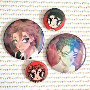 Rody and Vincent Holographic Button Pin Badges | Dead Plate