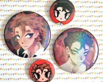 Rody and Vincent Holographic Button Pin Badges | Dead Plate