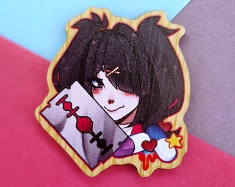 Ame-chan KAngel | 1.5 inch Wooden Pin | Needy Streamer Overload