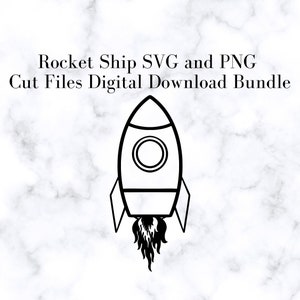 Pliki SVG i PNG Rocket Ship Cut, pakiet do pobrania cyfrowego