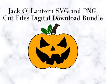 Jack O' Lantern SVG und PNG Cut Dateien, Digital Download Bundle