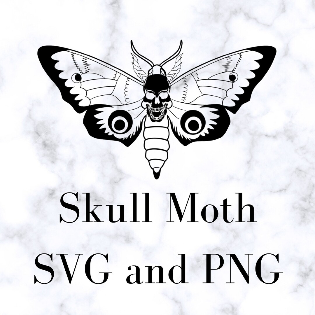 Skull Moth SVG and PNG Bundle Etsy