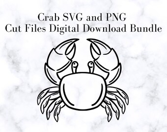 Crab SVG and PNG Cut Files, Digital Download Bundle