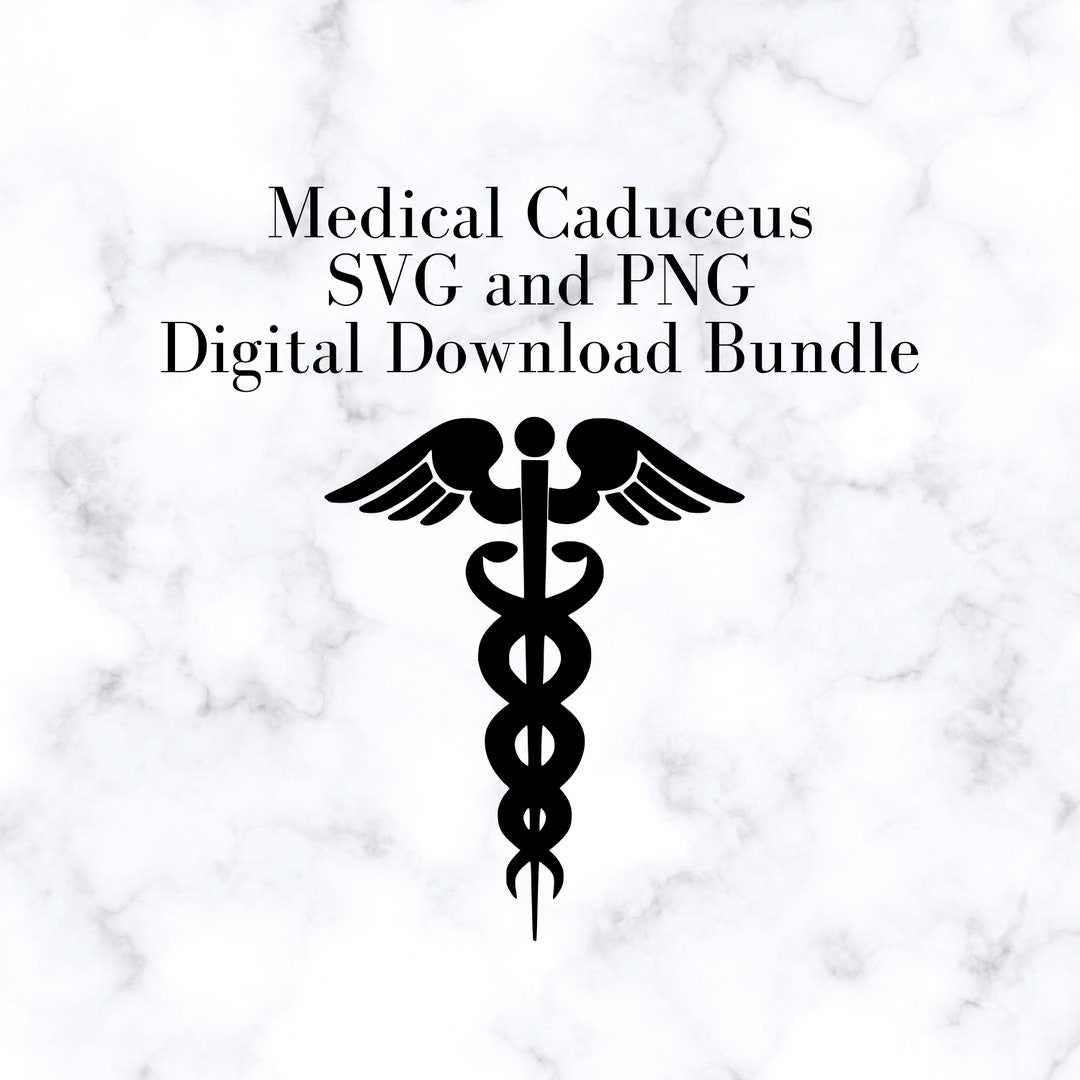 Medical Caduceus SVG and PNG Cut Files, Digital Download Bundle - Etsy UK