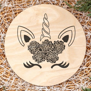Unicorn Face With Rose Flower Crown SVG and PNG Cut Files - Etsy