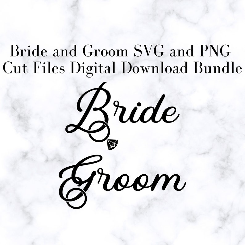 Bride and Groom With Rings Wedding SVG and PNG Cut Files, Digital ...