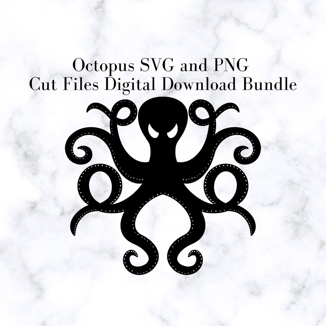 Octopus SVG and PNG Cut Files, Digital Download Bundle - Etsy Ireland