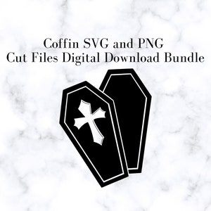 Coffin SVG and PNG Cut Files, Digital Download Bundle