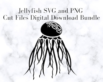 Jellyfish SVG and PNG Cut Files, Digital Download Bundle