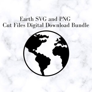 Planet Earth SVG en PNG Cut Files, Digitale Download Bundel