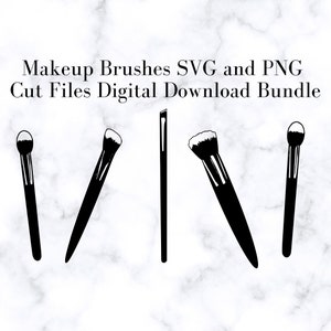 Makeup Brushes SVG and PNG Cut Files, Digital Download Bundle