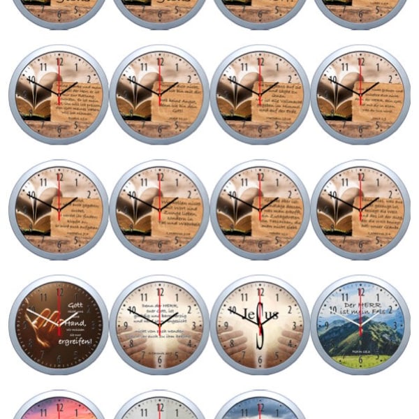 Wanduhr mit Christlichen Motiven | Bibelverse | Kreuz | Gott | Jesus | Christ | Teil 3 von 4