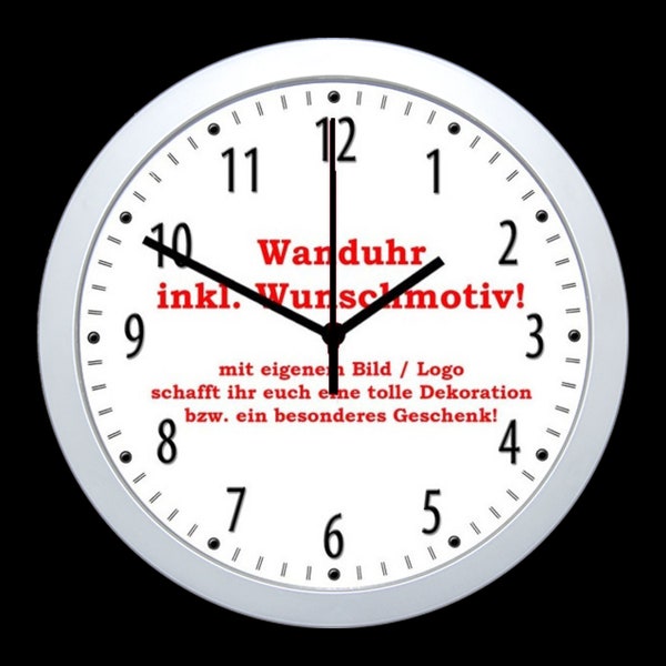 Wanduhr für DEIN Foto Wunschfoto, Wunschbild Logo