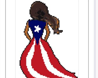 Niña Boricua Cross Stitch Chart