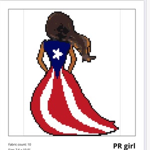 Niña Boricua Kreuzstichvorlage