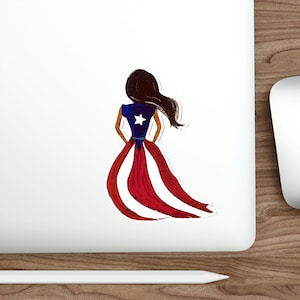 Boricua Girl Die-Cut Stickers | Puerto Rico Aufkleber | Boricua Sticker | Puerto Rico Flagge