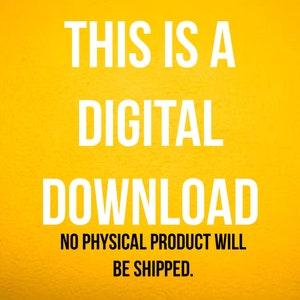 Pu&ograve; includere: Uno sfondo giallo con testo bianco che recita "Questo &egrave; un download digitale. Nessun prodotto fisico verr&agrave; spedito."