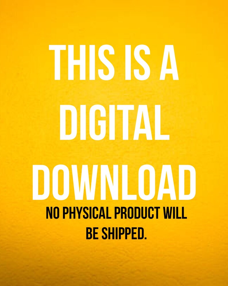 Pu&ograve; includere: Uno sfondo giallo con testo bianco che recita "Questo &egrave; un download digitale. Nessun prodotto fisico verr&agrave; spedito."