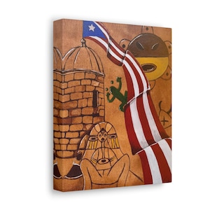 BoriKen Taino Puerto Rican Art Canvas Replica Puerto Rico Art Indigenous Art
