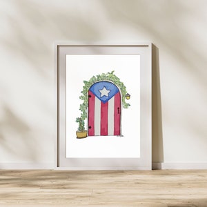 Puerto Rico Garden Door | Puerto Rico Flag | Printable Wall Art | Various Sizes