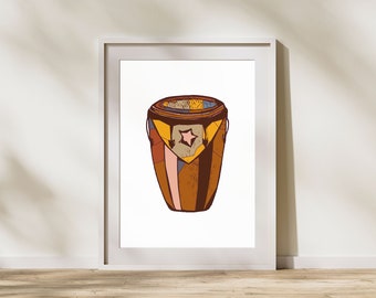 Conga Boricua | Boho Palette | Printable Wall Art | Various Sizes