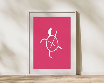 Taino Turtle Printable Wall Art | Magenta | Various Sizes