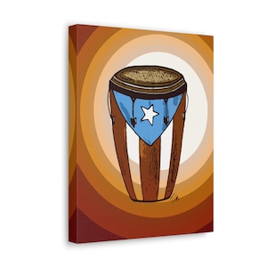 Wall Art Replica Puerto Rican Conga in Sunset Canvas Gallery Wraps Boricua Art Puerto Rican Gifts Art Canvas Puerto Rico Gift